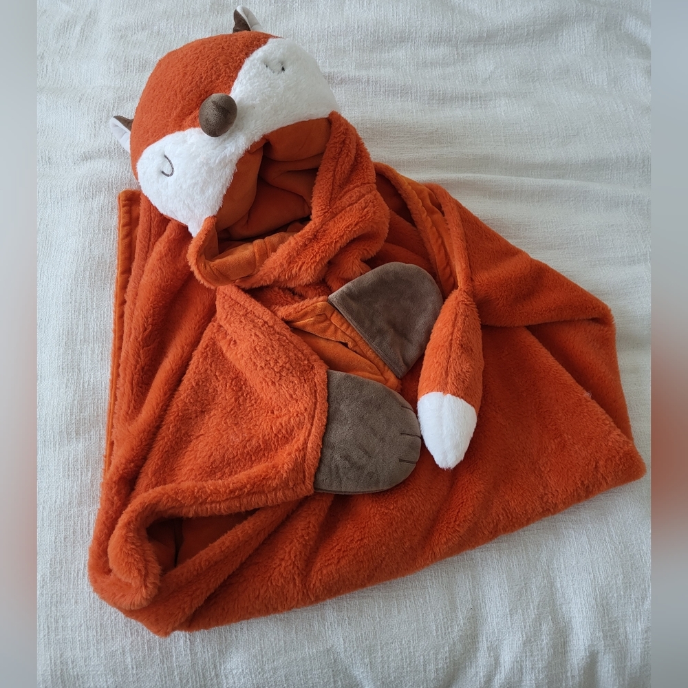 Pillowfort Target fox plush blanket with pocket space for head and hands